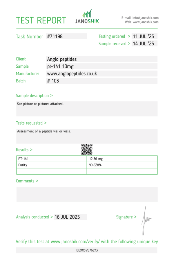 PT-141 – 10mg premium Research Peptide