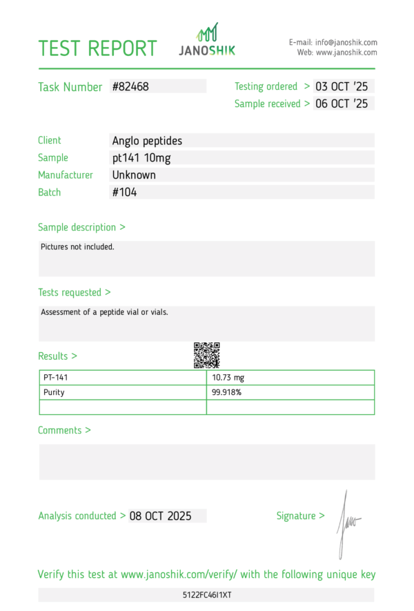PT-141 – 10mg premium Research Peptide