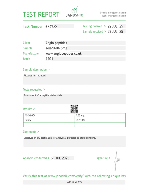 AOD-9604 5mg Research Peptide