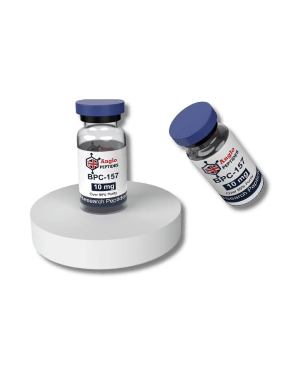 BPC_10mg_2 Two vials labeled 'BPC-157' on a white background