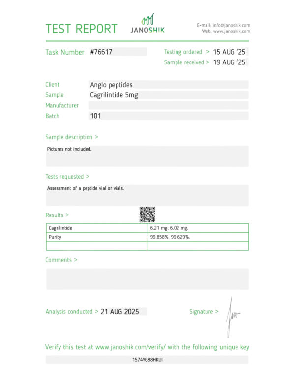 Cagrilintide 5mg Vial Research Peptide