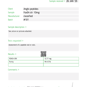 FOX-04 DRI research peptide 10 mg batch 101