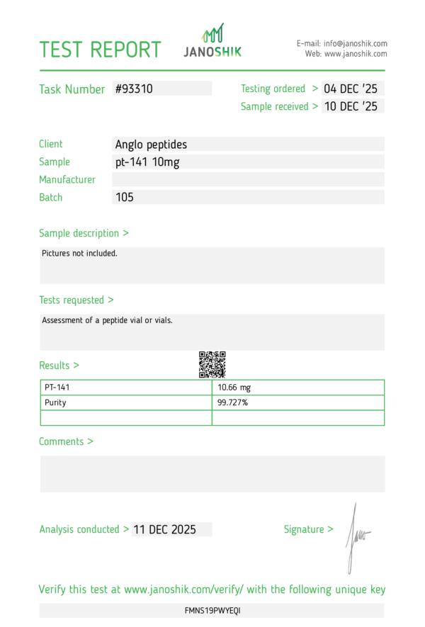 PT-141 – 10mg Research Peptide