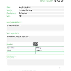 Sermorelin – 5mg Research Peptide